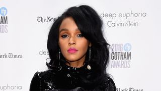 Janelle Monáe on the red carpet with a volumized chopped bob haircut