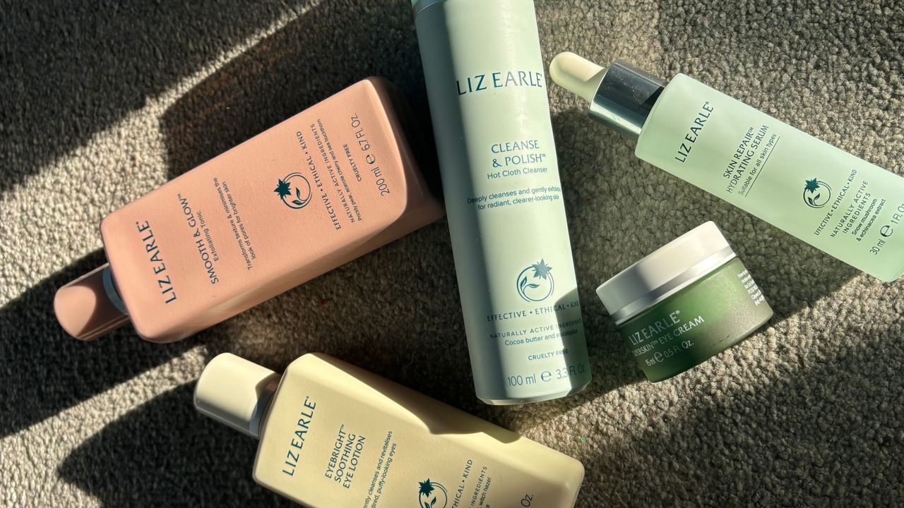 a group of liz earle products