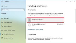 Add a family member option