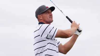 Bryson DeChambeau hits a drive