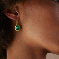 Siren Wire Earrings 18ct Gold Vermeil &amp; Green Onyx, £125 | Monica Vinader