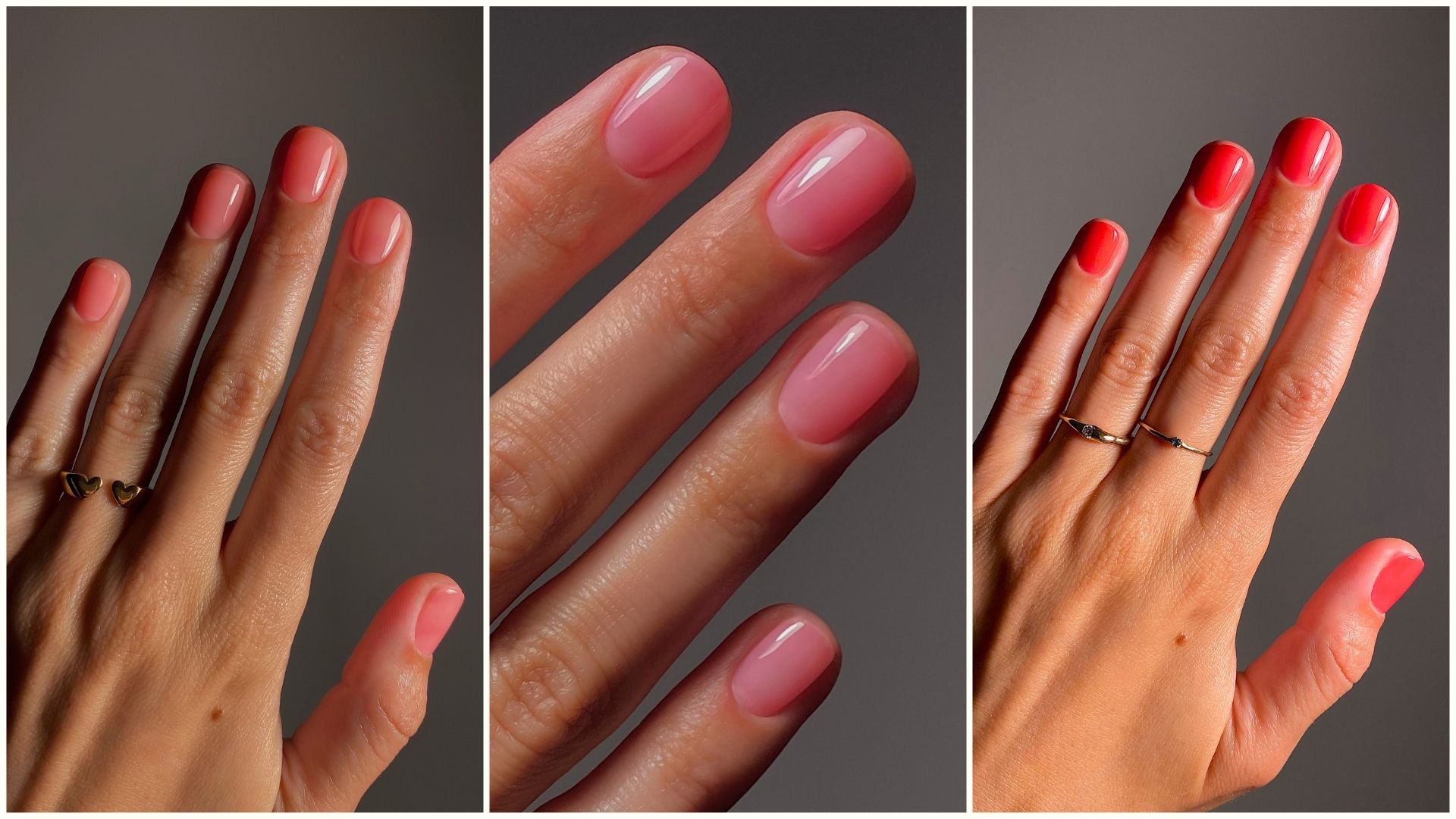 A collage of jelly nail looks from @matejanova