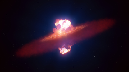 Artist’s impression of a star going supernova.