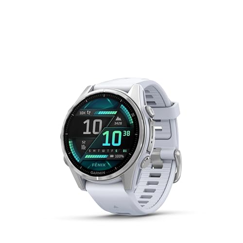 Garmin F&amp;#275;nix 8, 43mm Premium Gps Smartwatch, Amoled Touchscreen, Multisport, Advanced Health &amp;amp; Training Features, Built-In Led Flashlight, Adventure Watch With Up to 10 Days Battery Life, Whitestone