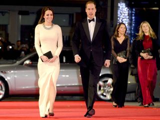 Prince William and Kate Middleton walk the red carpet at the Mandela premiere