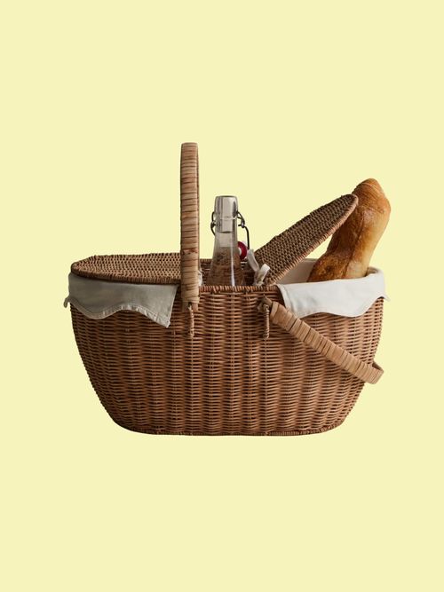 Wicker Picnic Hamper with Wine Holder