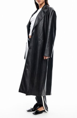 Olsen Faux Leather Trench Coat