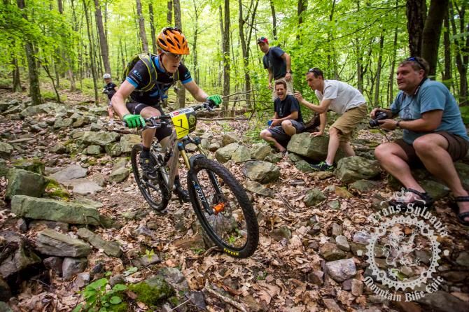 Madison Matthews wows the crowd by pedaling through the rocky Wildcat Gap Trail.