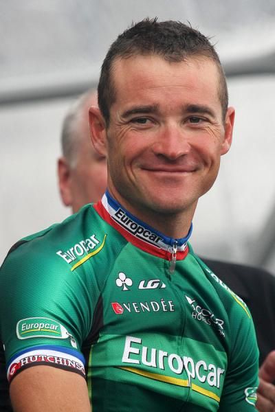 Thomas Voeckler (Europcar) received a warm welcome from the fans.