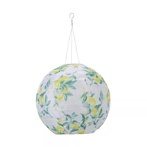 Anso 12 Inch Solar Lantern Nylon Waterproof Garden Hanging Led Lights Outdoor Waterproof Lamp (lemon)