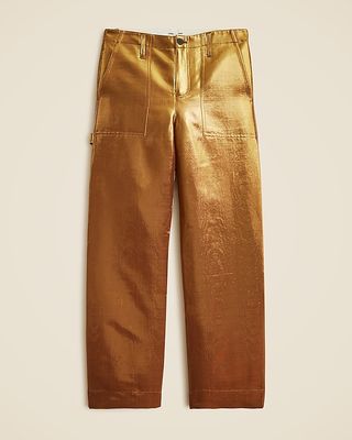 Christopher John Rogers X J.crew Wide-Leg Pant in Gold Lamé