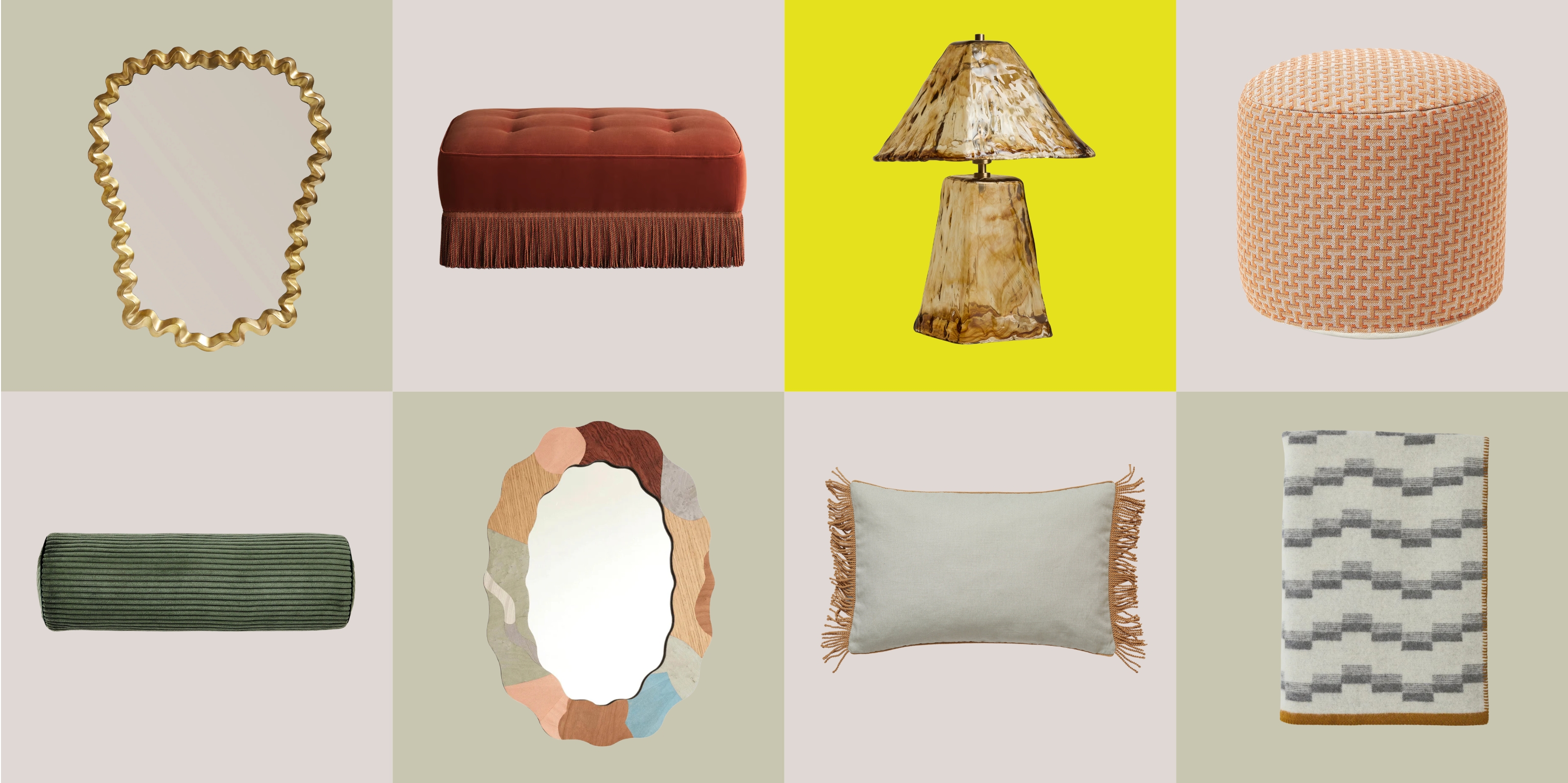Product grid with bedroom decor