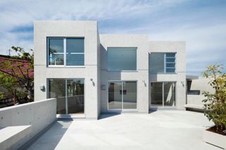 minimalist blocks in japanese housing complex