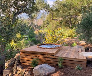 hot tuck built into a secluded timber deck