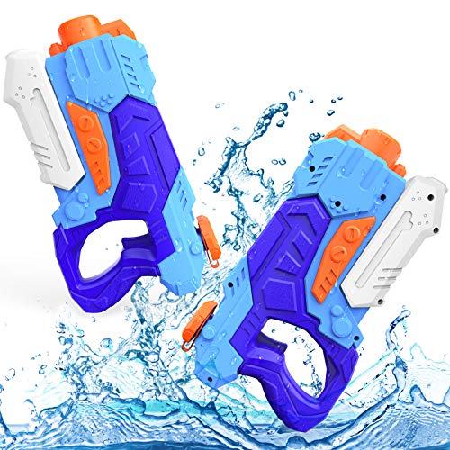 Kiztoys Water Gun Toys for Kids, 2 Pack Powerful Water Pistols With 1200ml Large Capacity and 33ft Long Range for Summer Water Sports Garden Beach