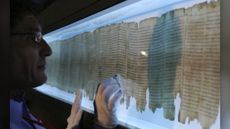 The Great Isaiah Scroll, one of the seven original Dead Sea Scrolls found in the late 1940s, on display at the&nbsp;Asia Society Hong Kong Center. In a new study, researchers determined that two scribes wrote this scroll.