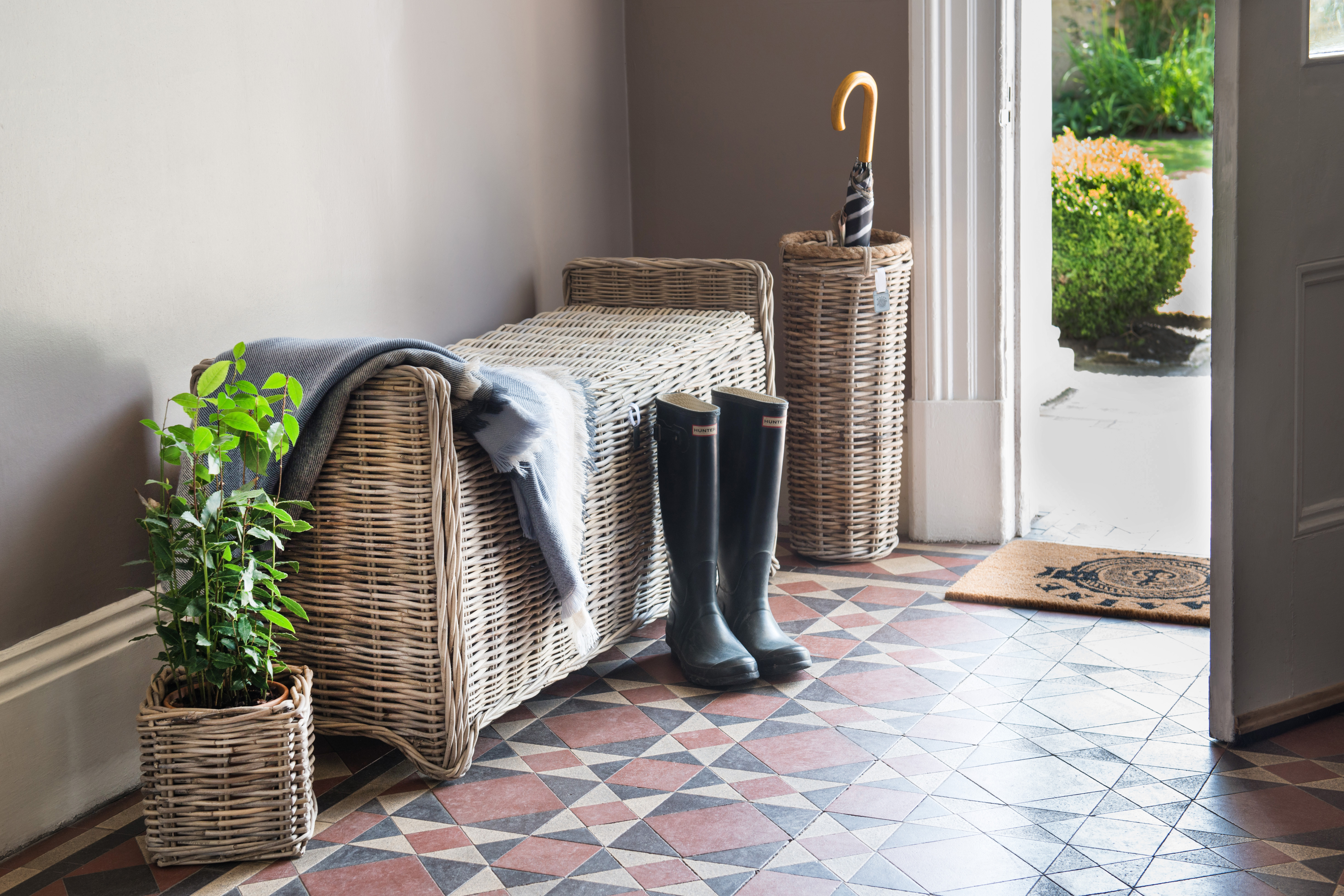 small hallway ideas with original floor tiles