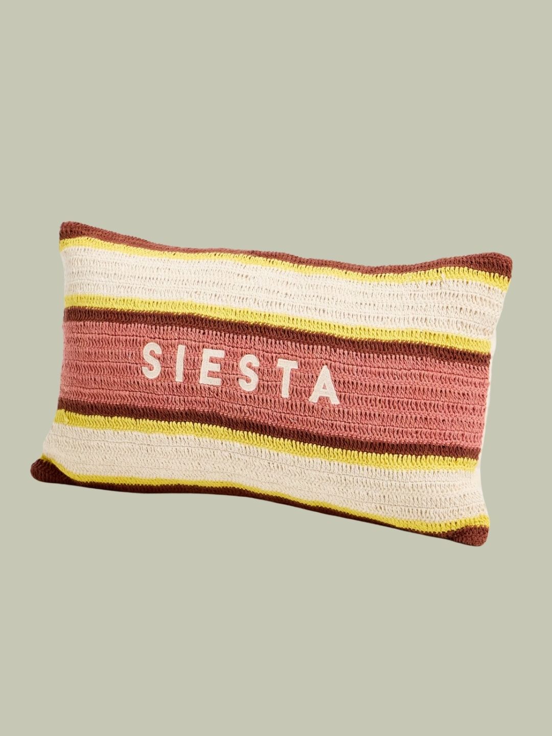 Oliver Bonas, Siesta Crochet Striped Cushion Cover