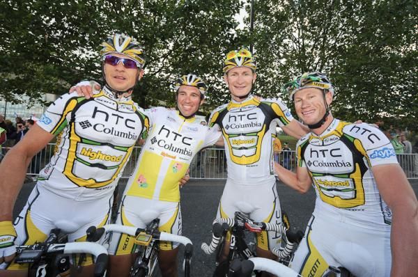 The four HTC-Columbia guys had a couple of things to celebrate.