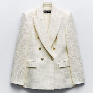 Textured double-breasted blazer