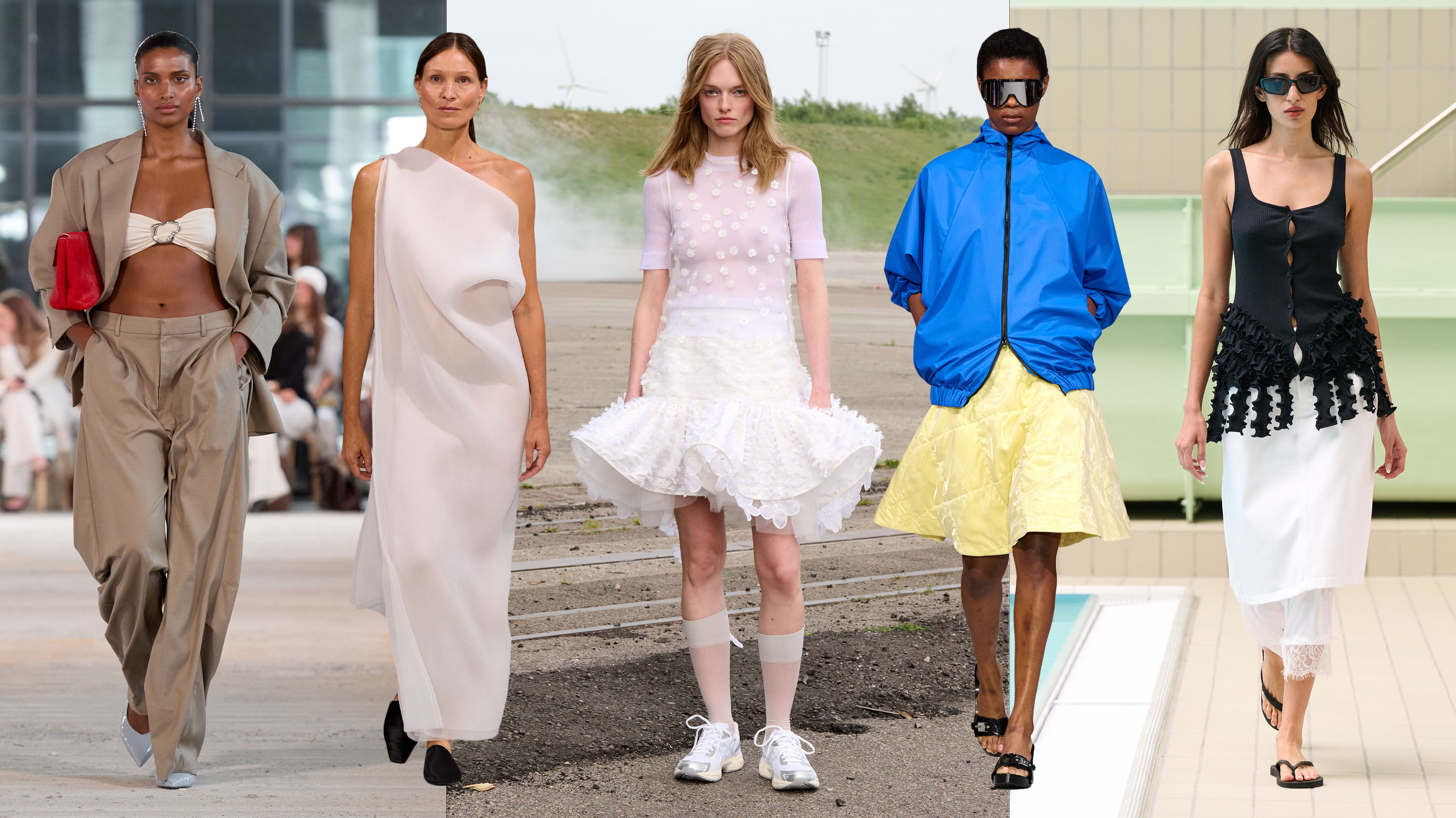 a collage of runway trends from Copenhagen Fashion Week S/S 26
