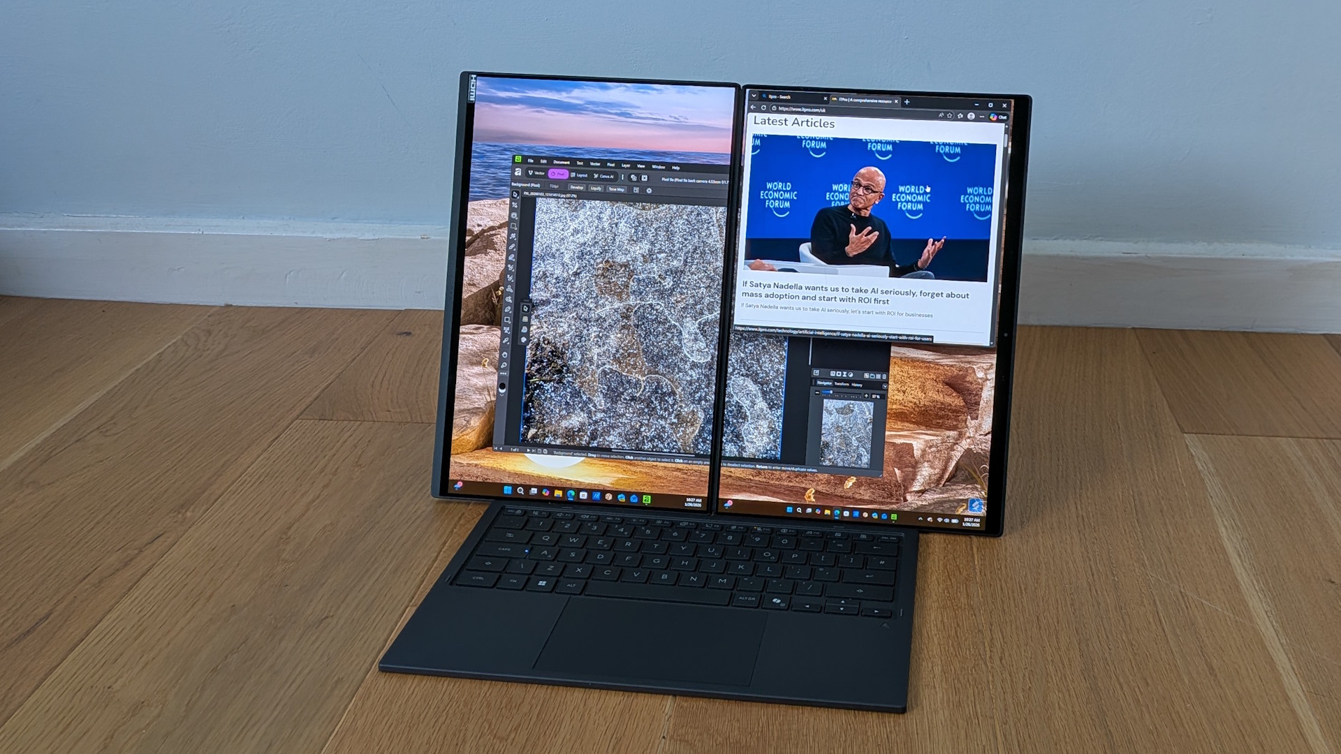 The Asus Zenbook Duo 2026 on a desk