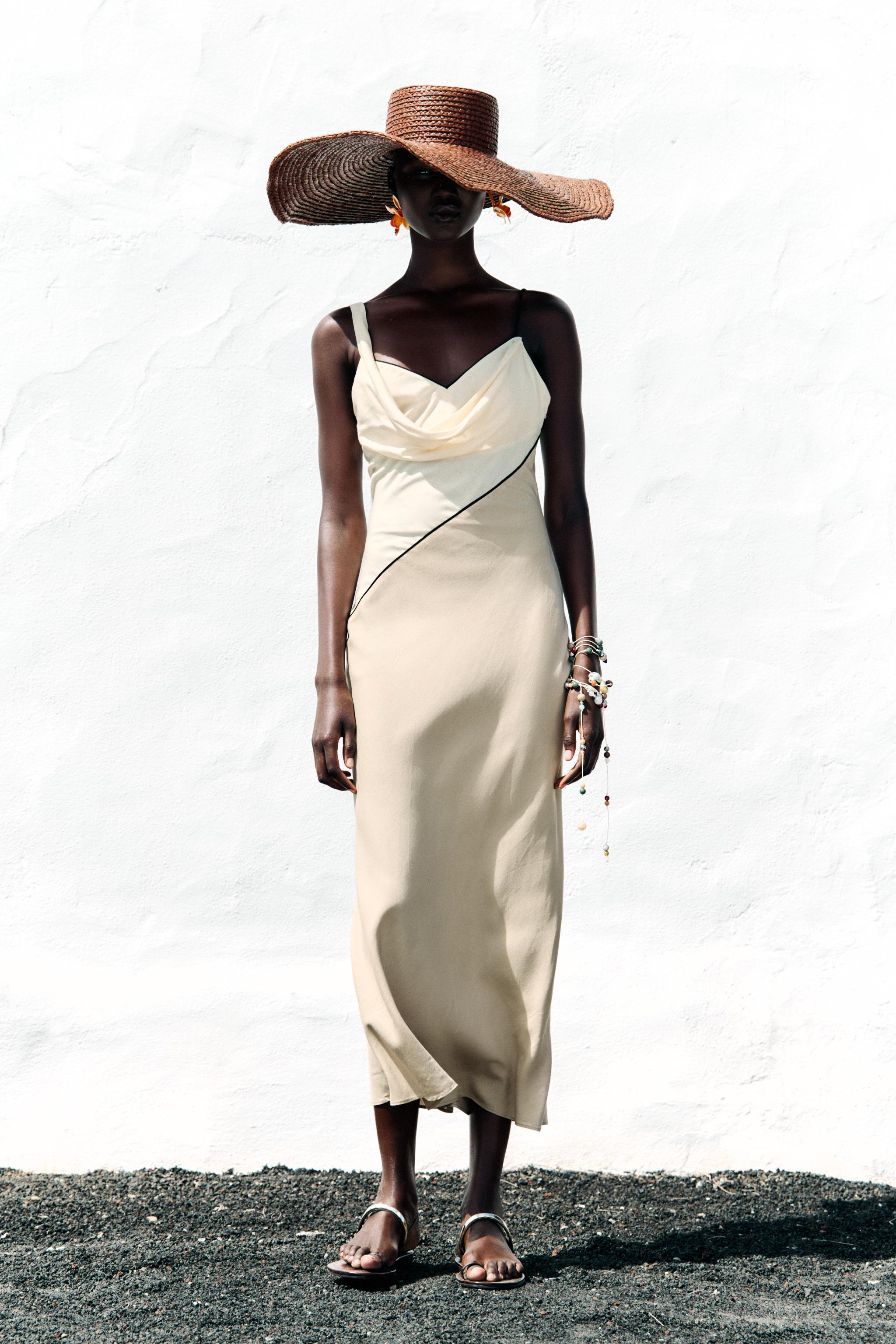 Contrast Midi Dress