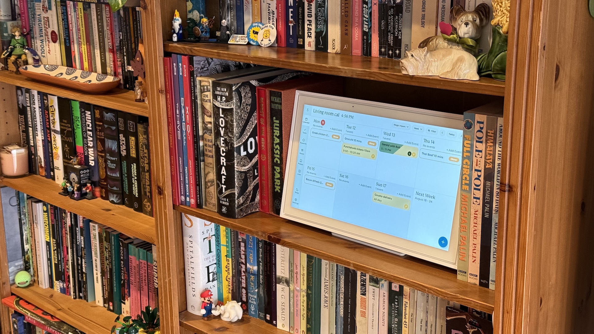 The Skylight Calendar on a bookshelf