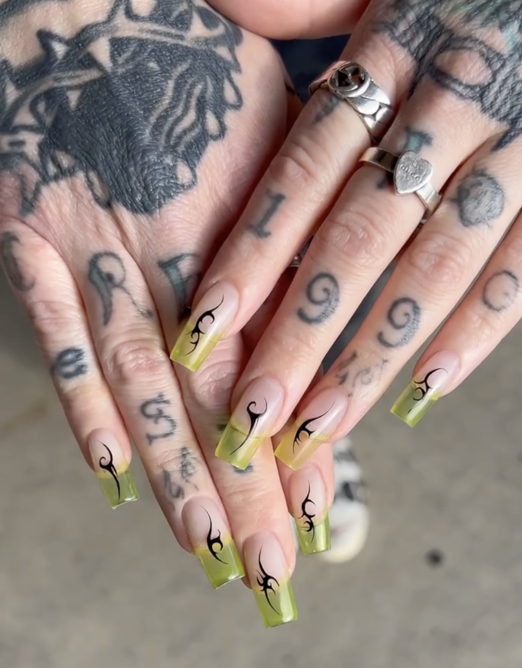 green jelly nails