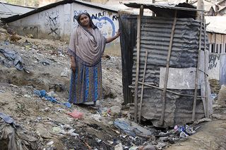 A makeshift latrine in Bangladesh.