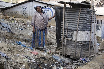 A makeshift latrine in Bangladesh.