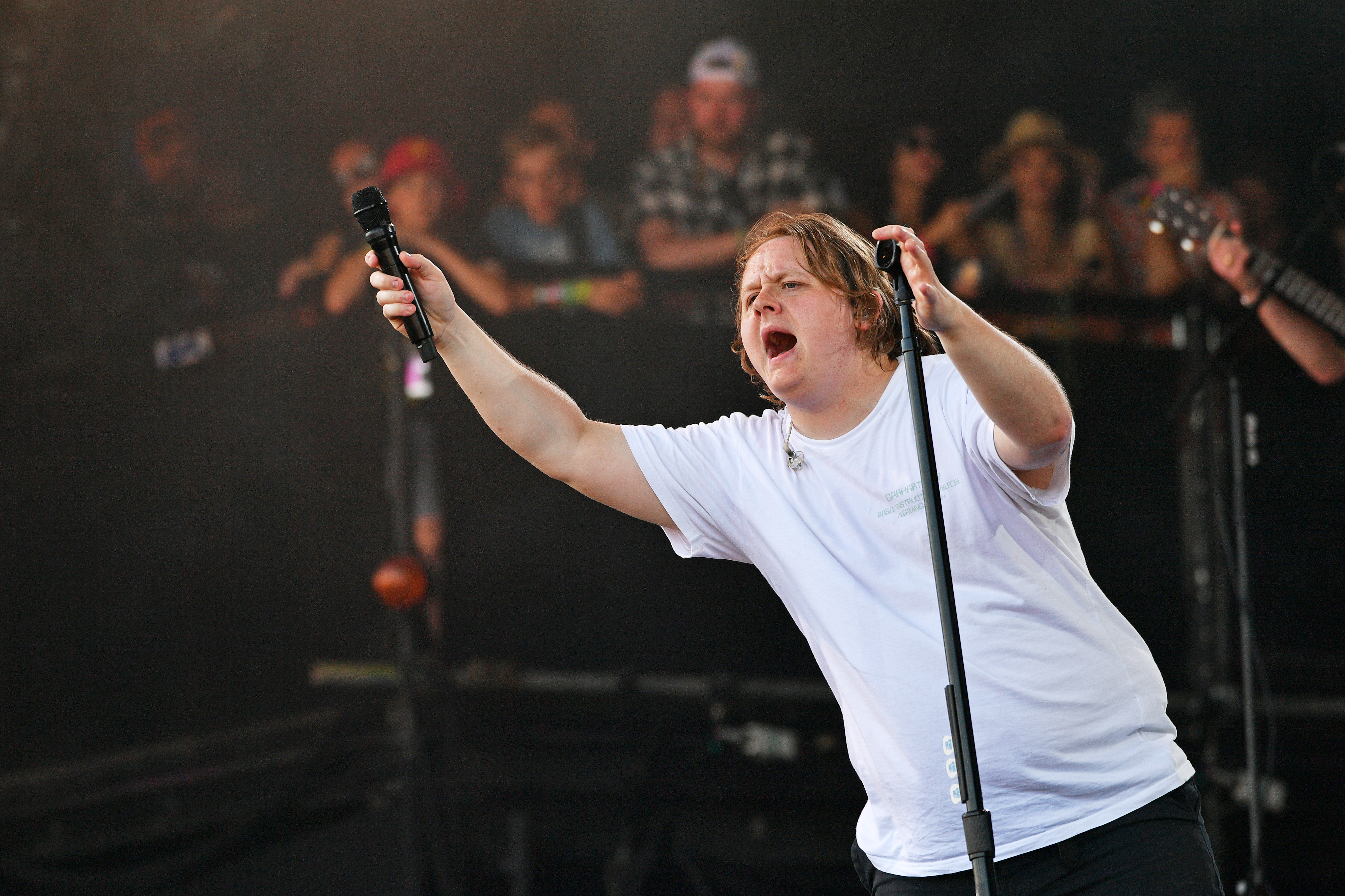 Lewis Capaldi performs on the Pyramid stage during day 4 of Glastonbury Festival 2023
