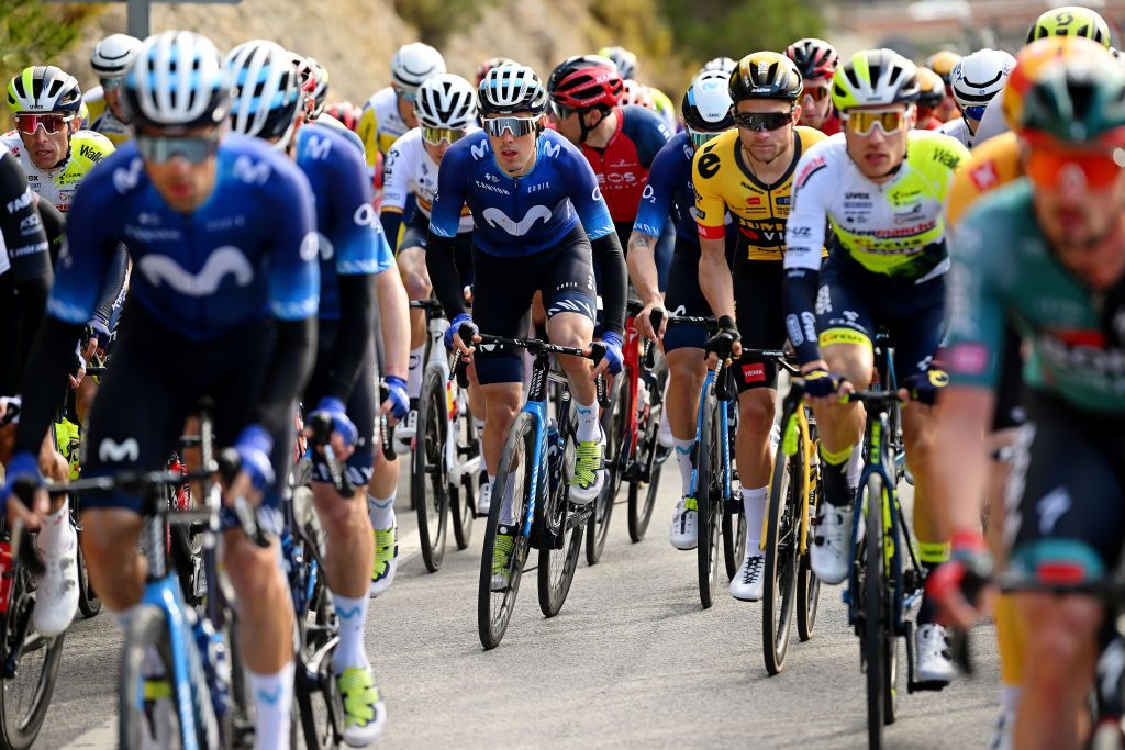 ALTEA SPAIN FEBRUARY 01 Alex Aranburu of Spain and Movistar Team competes during the 74th Volta a la Comunitat Valenciana 2023 Stage 1 a 1894km stage from Orihuela to Altea VCV2023 VoltaValenciana on February 01 2023 in Altea Spain Photo by Dario BelingheriGetty Images