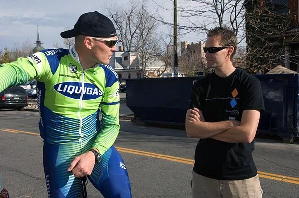 Planning the day's ride.