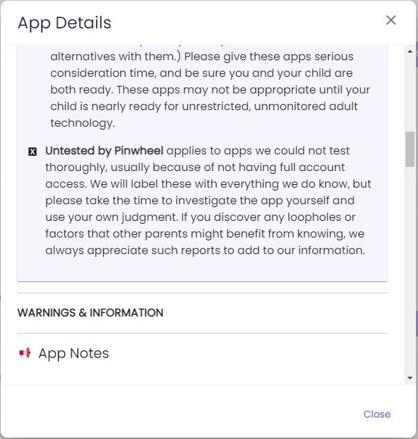 Pinwheel Caregiver Portal screenshot