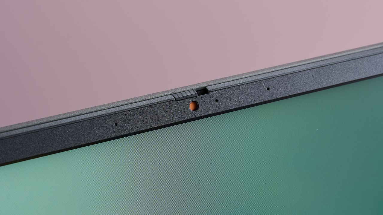 Close-up of webcam on Asus Chromebook CM14