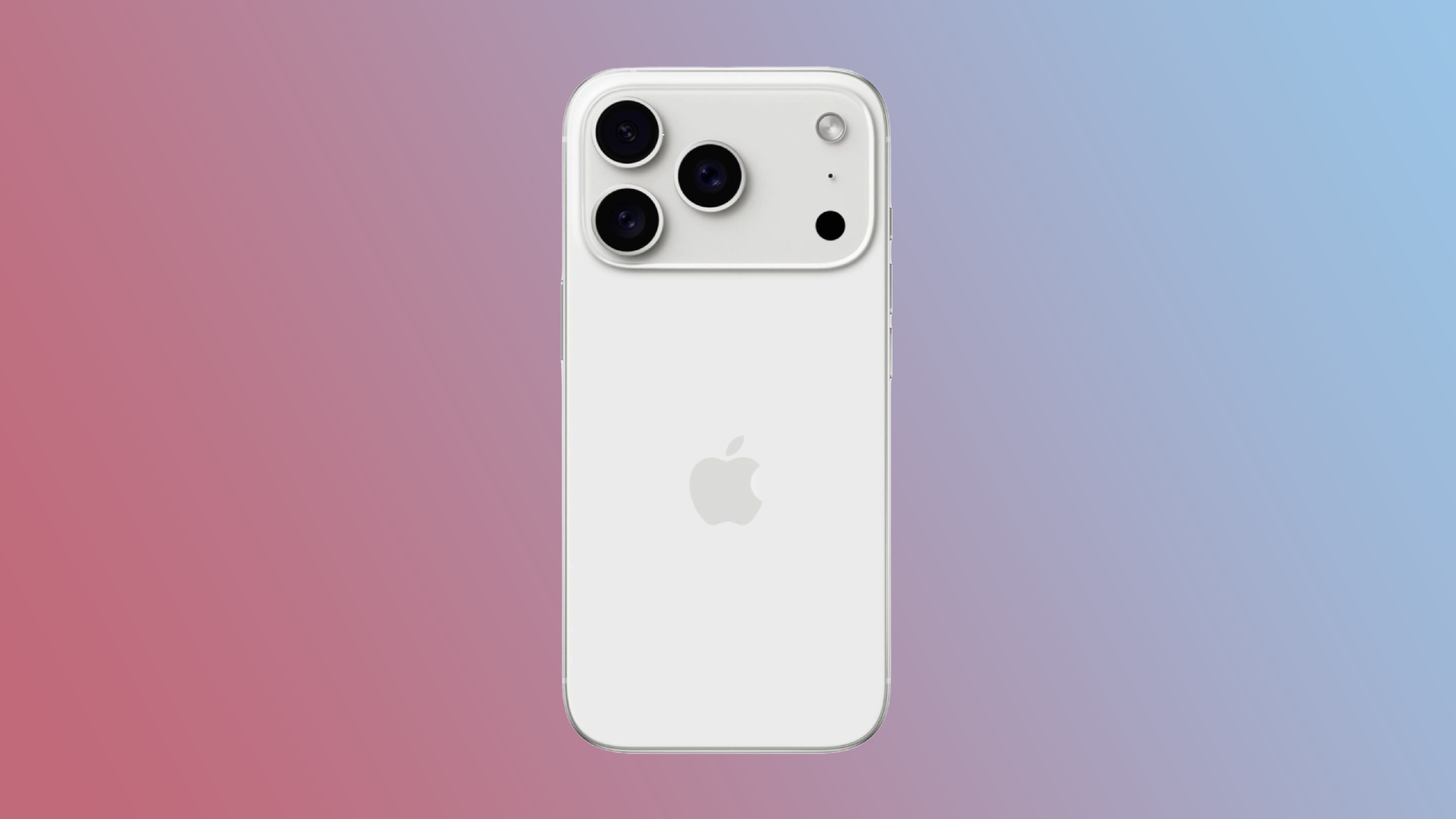 A mock-up iPhone 17 Pro featuring a lowered Apple logo