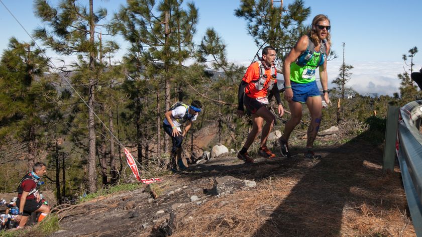 Timothy Olson from U.S.A. during Transgrancanaria 125 km march 1, 2014 arriving at Maspalomas beach