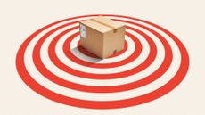 Illustration of a parcel positioned on a target