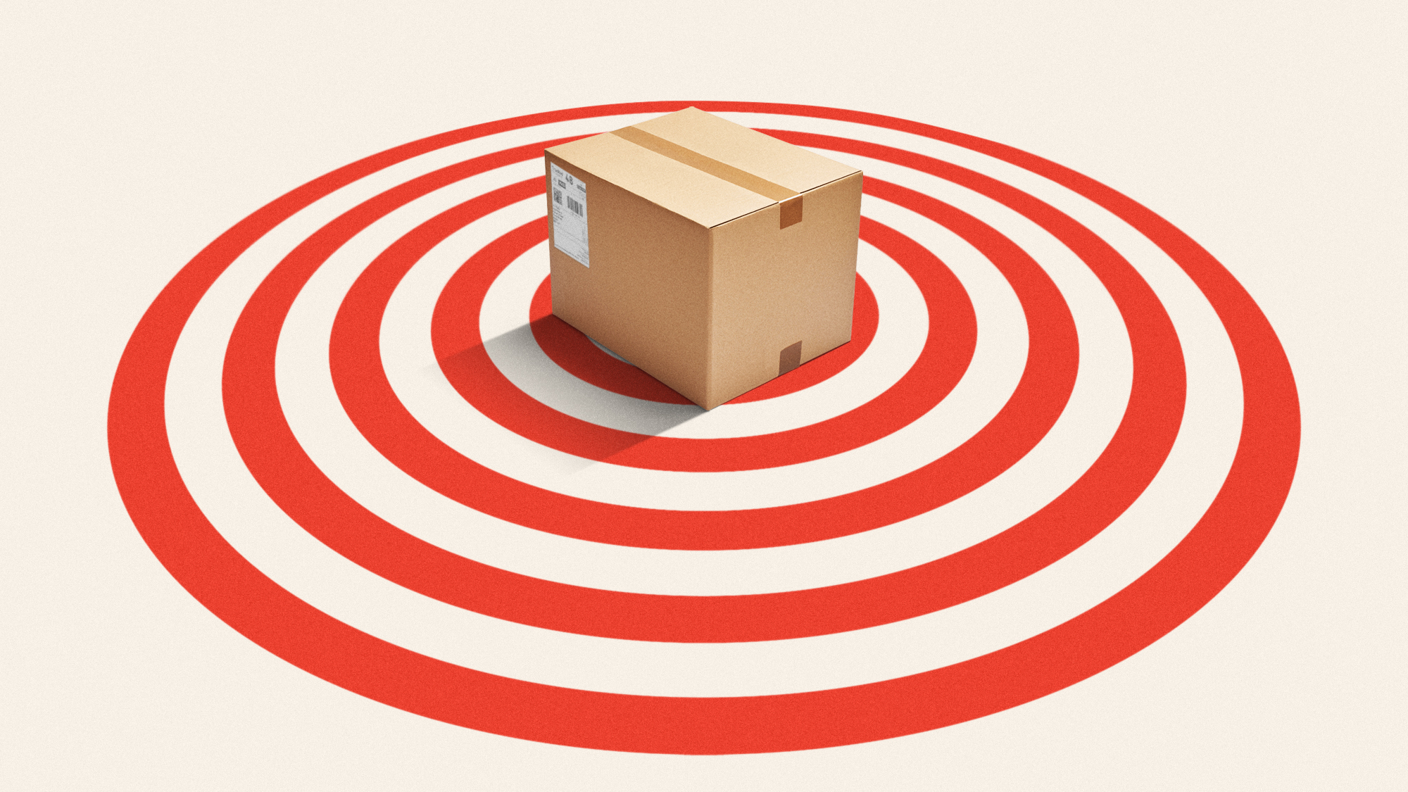 Illustration of a parcel positioned on a target
