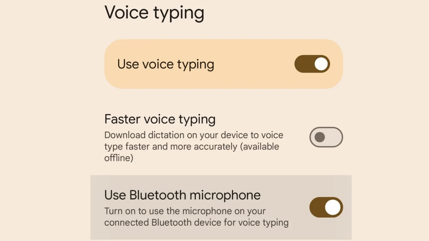 A Bluetooth microphone toggle in a Gboard beta