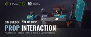 graphic that says 'SIM builder prop interaction' with some figures behind it