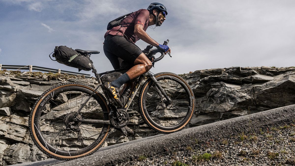 Sofiane Sehili riding the Hunt 42 Limitless Gravel Adventure at the Bright Midnight bikepacking race