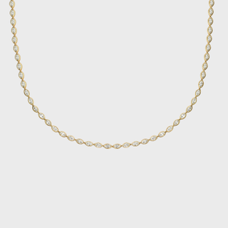 Bezel Set Marquise Tennis Necklace