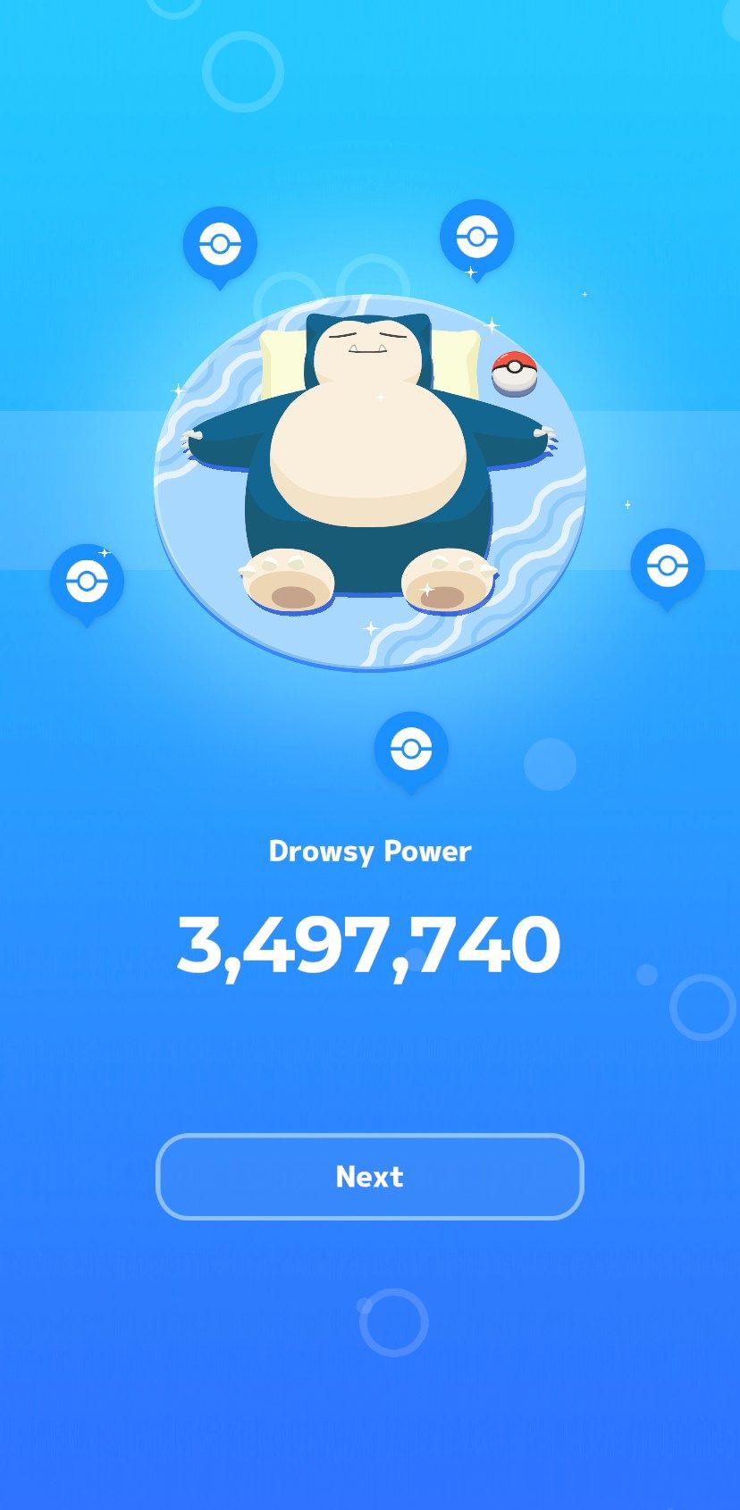 Official screenshots of the Pokemon Sleep game