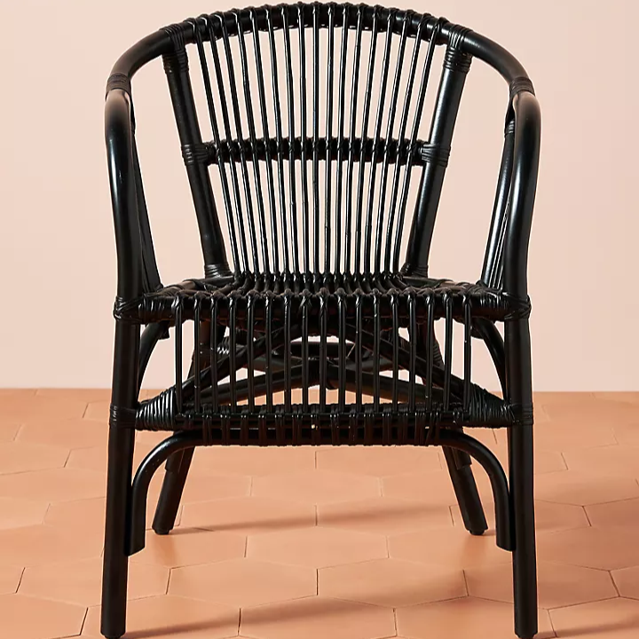 black rattan chair