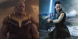 Thanos in Infinity War and Rey in The Last Jedi