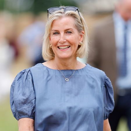 Duchess Sophie smiling in a blue outfit