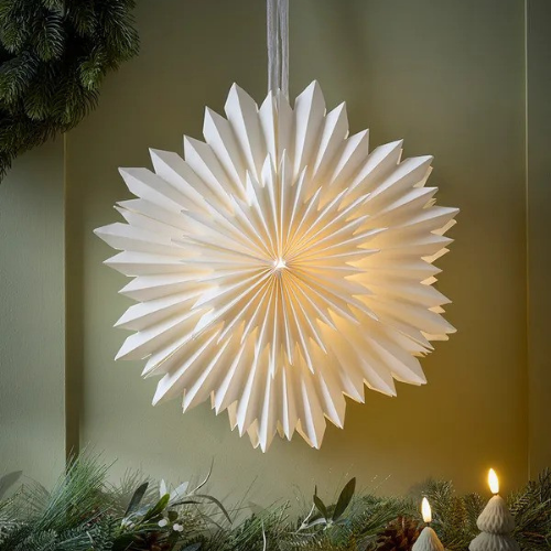 Snowflake shaped paper lantern