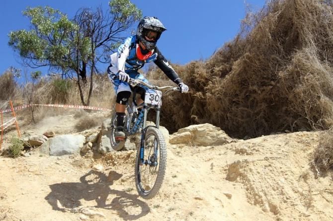 Joshua Button on his way to a third place finish among the men